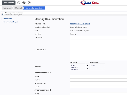 Mandanten App - Stammdaten
