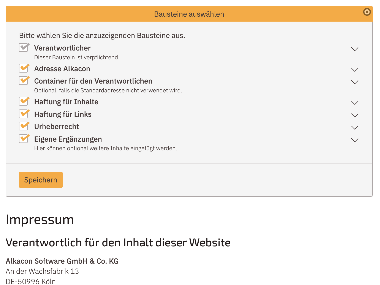 Datenschutz-Baukasten - Auswahl der Bausteine
