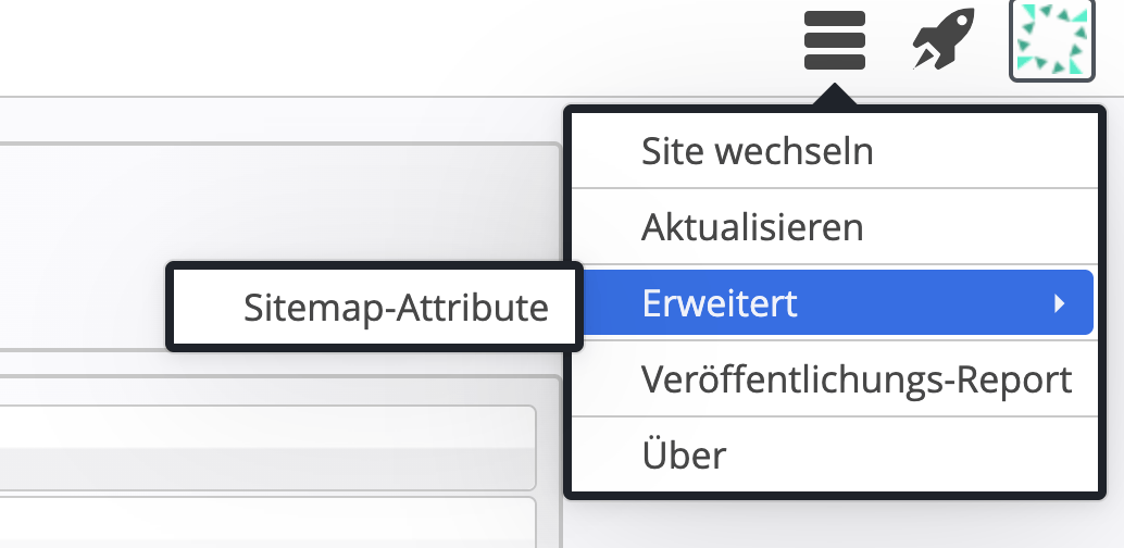 Dialogs zum bearbeiten der Sitemap-Attribute öffnen